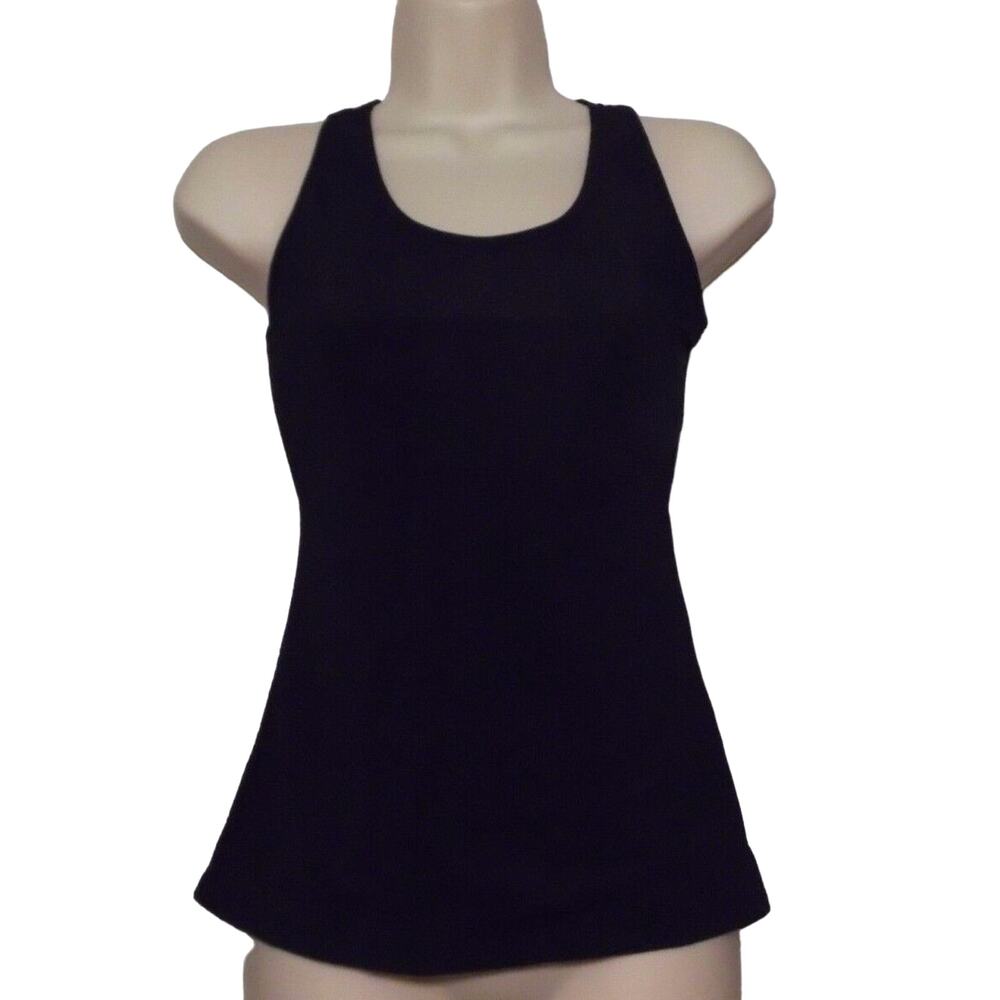 Baltogs Adult S Black Racer Back Dance Top Shirt Front Lined Activewear Sports
